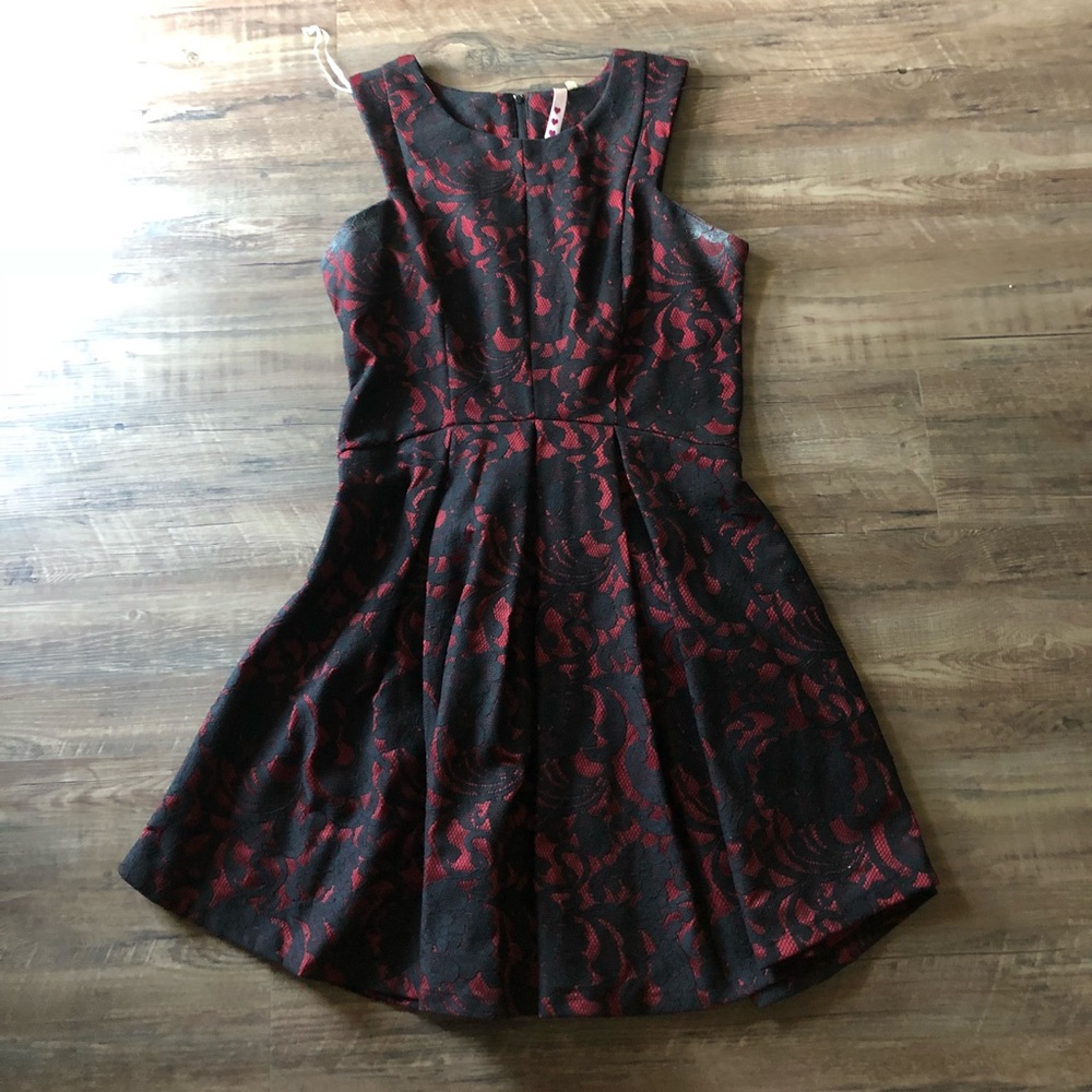 Red and Black Formal Dress